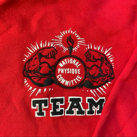 Vintage National Physique Committee Team USA Bodybuilding Sweatshirt Red XXL - Picture 4 of 8
